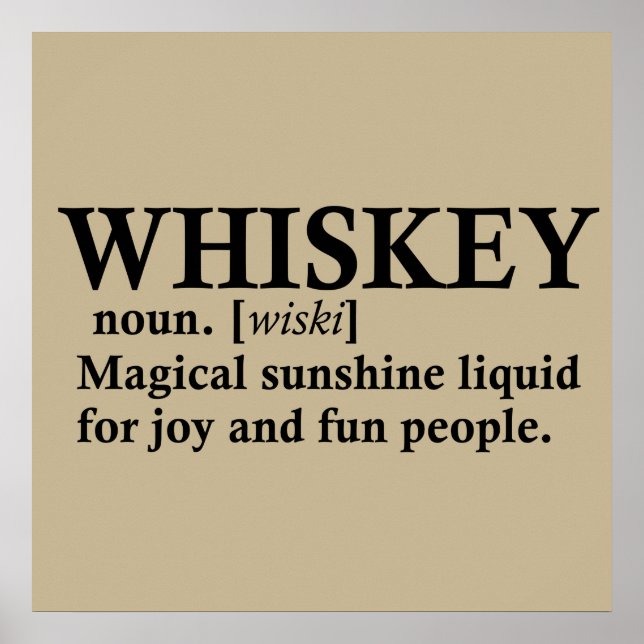 Poster definição de uísque citações engraçadas de whisky (Frente)