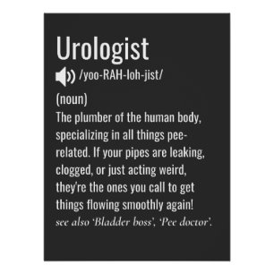Pôster definição de urologista engraçado urologia