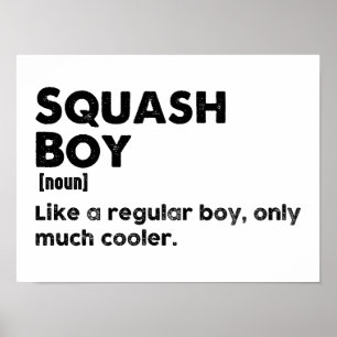 Poster Definição Divertida de Menino de Squash Amante e J