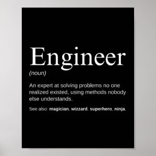 Poster Definição Divertida de Trabalho de Engenheiro