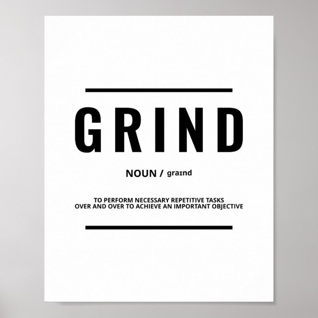 Poster Definição do Grind | Citação Motivacional (Frente)