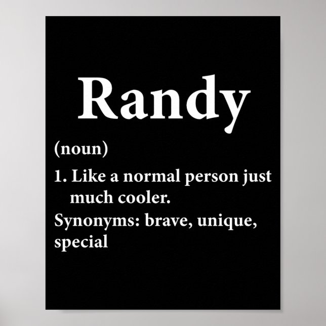 Poster Definição do Nome Randy Divertida D  (Frente)