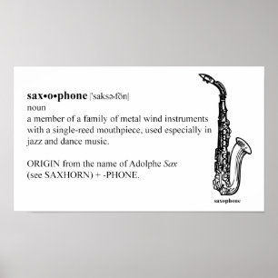 Poster Definição do saxofone
