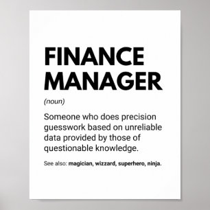 Poster Definição Engraçada de Gerente Financeiro Especial