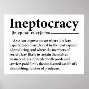 Poster Definição Engraçada De Ineptocracia