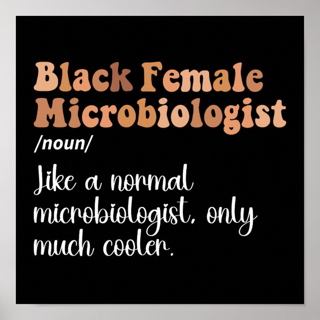 Poster Definição engraçada de microbiologista feminina ne (Frente)