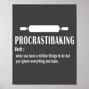 Poster Definição Engraçada de Procrastibaking - Amantes e