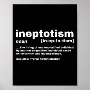 Poster Definição Engraçada e Satírica de Nepotismo Trump