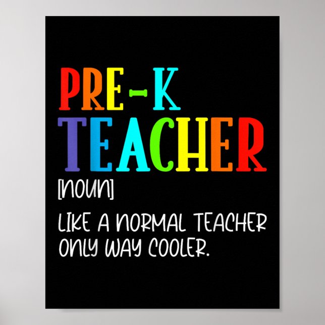 Poster Definição Engraçada para Professor de Pré-escola d (Frente)