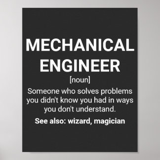 Poster Definição Mecânica de Funny de Engenheiro