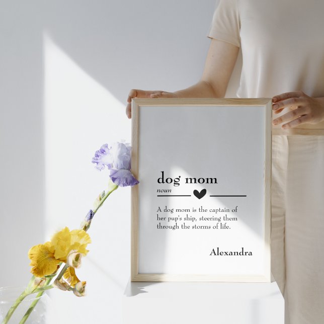 Poster Definição personalizada de "Mãe de Cachorro" (Custom "Dog Mom" Definition Poster)