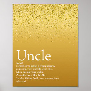 Poster Definição Tio Funcle Moderno Dourado Brilho Glamou