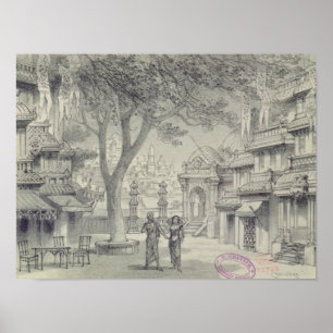 Pôster Definir Design para a Lei II da ópera "Lakme"