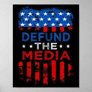 Poster Defund Media Anti-Fake News Defende O Tanque De Mí
