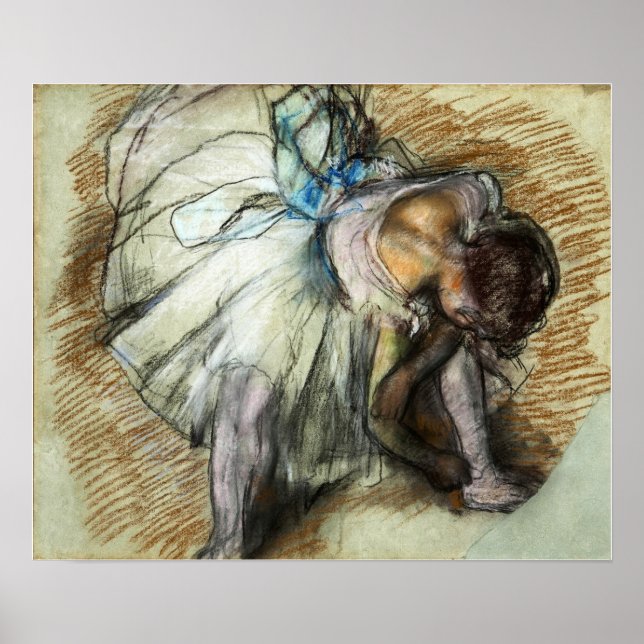 Poster Degas - Dançarina Ajustando o Sapato (Frente)