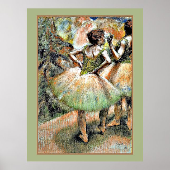 Poster Degas - Dançarinas Rosa e Verde (Frente)