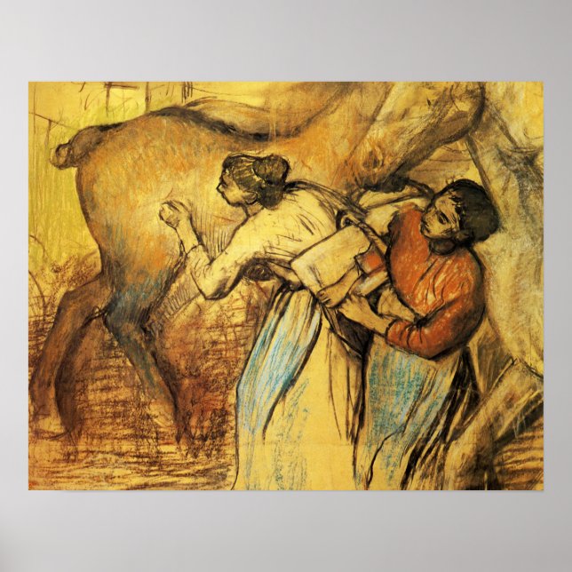 Poster Degas - Dois Laundresses E Um Cavalo 1902 (Frente)