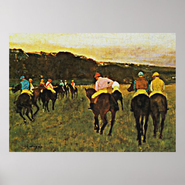Poster Degas - Raças em Longchamp (Frente)