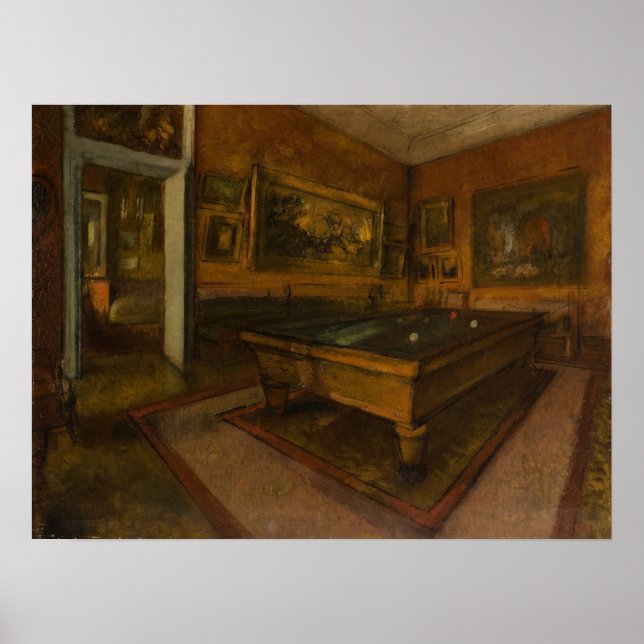 Poster Degas - Sala de Bilhar em Menil-Hubert (Frente)
