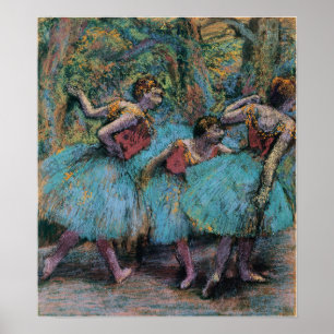 Poster Degas - Três Dançarinos (Blue Tutus Red Boódice