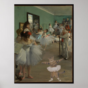 Poster Degas'The Dance Class com Balé Cat 