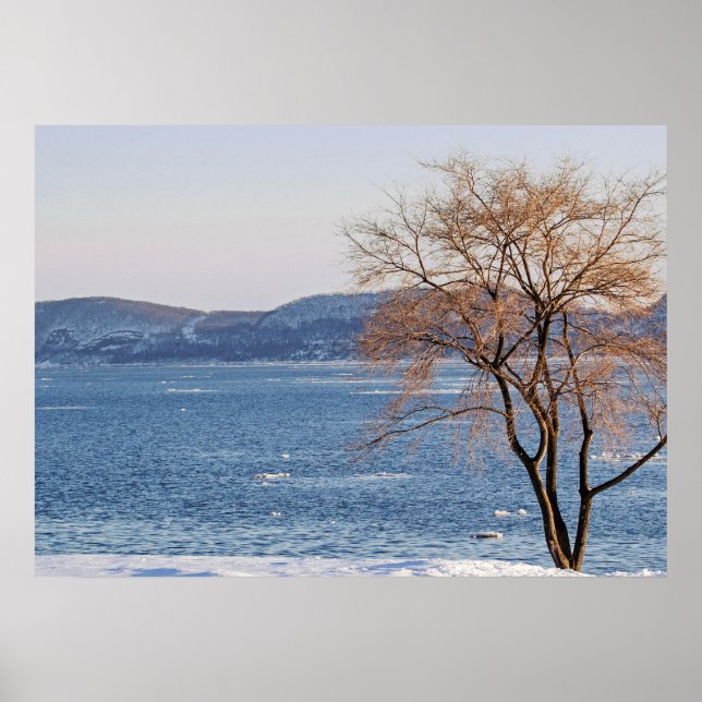 Pôster Degelo de primavera, doca do barco a vapor (Frente)