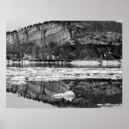 Pôster Degelo de Primavera Preto e Branco