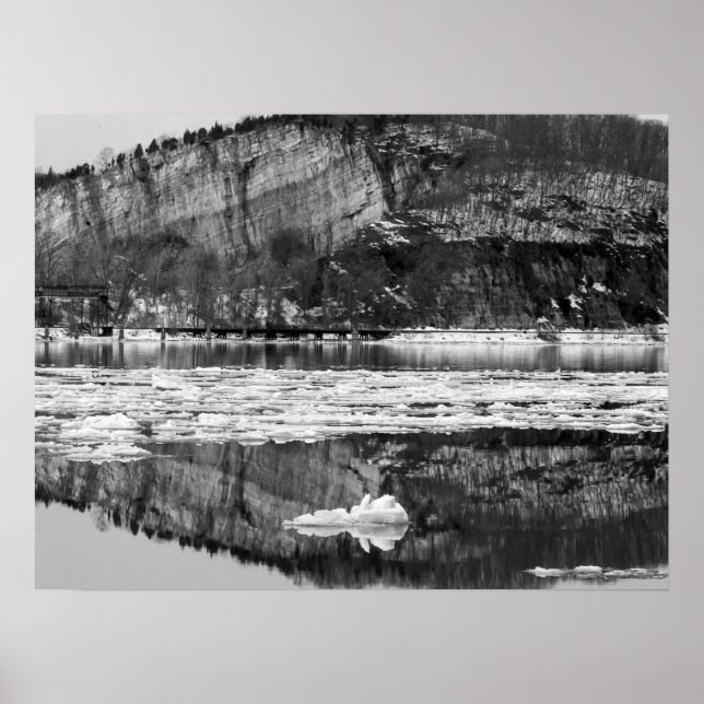 Pôster Degelo de Primavera Preto e Branco (Frente)