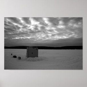 Poster Degradado da pesca do gelo, península superior de