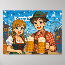 Poster Degustação de cerveja durante o Oktoberfest em Mun