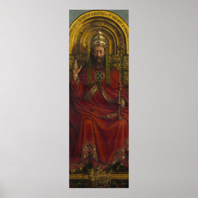 Poster Deity Enthroned, Cristo, The Ghent Altarpart (Frente)