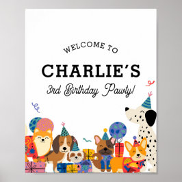 Poster Deixa o Cachorro Pawy Festa de aniversário bem-vin
