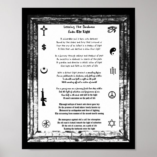 Pôster Deixando A Escuridão, Entre Na Luz (Frente)