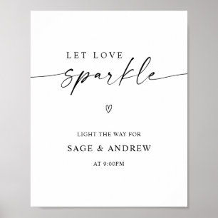 Poster Deixar o Amo Sparkle Sparkler Enviar Casamento