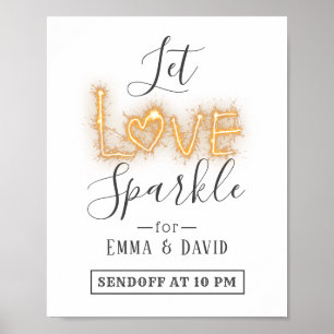Poster Deixar o Sparkle Elegante Enviar Sinal de Casament