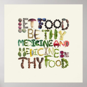 Poster Deixe a Comida ser o seu remédio - citação Comida