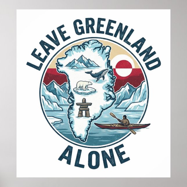 Poster Deixe a Groenlândia em Paz (Frente)