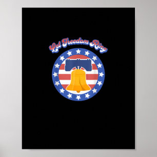 Poster Deixe a liberdade tocar 4 de julho dizendo bandeir