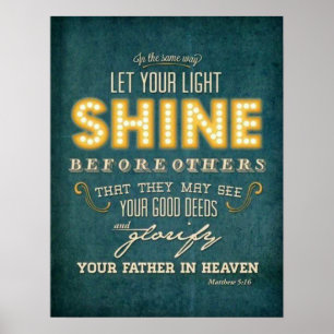 Pôster Deixe a sua bíblia brilhante ver Matthew 5:16