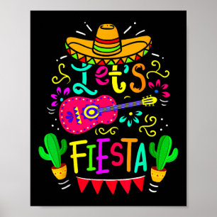 Poster Deixe Fiesta Cinco De Mayo Partido Mexicano Guitar