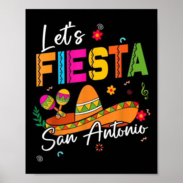 Poster Deixe Fiesta San Antonio Texas Cinco De Mayo Mexic (Frente)