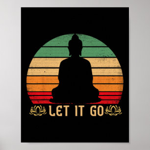 Poster Deixe Ir Meditação Buda Vintage Zen Budista