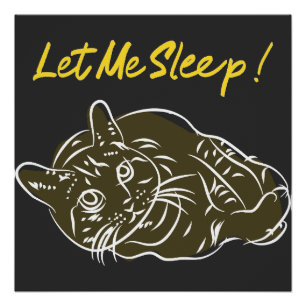 Pôster Deixe-Me Dormir! Citação Engraçada