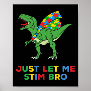 Poster Deixe-Me Estimulá-Lo Bro Engraçado Autismo Consciê