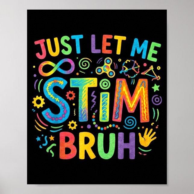 Poster Deixe-me Estimular Irmão Conscientização do Autism (Frente)