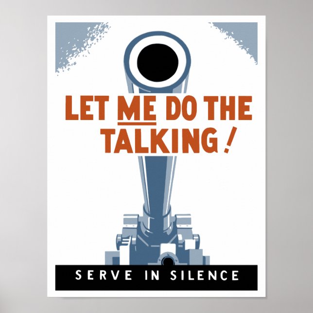 Poster Deixe-Me Falar! Servir em silêncio (Frente)