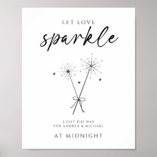 Poster Deixe o Amor Brilhar - Despedida com Sparklers Cas