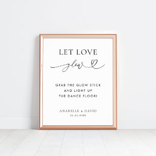 Poster Deixe o amor brilhar sinal de casamento do piso de