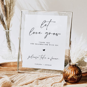 Poster Deixe o Amor Crescer Placa de Mesa para Lembranças