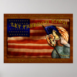Poster Deixe o anel da liberdade! Pintura patriótica